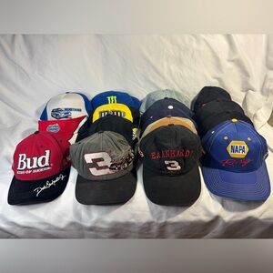 Vintage Nascar Lot of 16 Variety Hat Cap Snapback Strap Back Racing Dad Visor